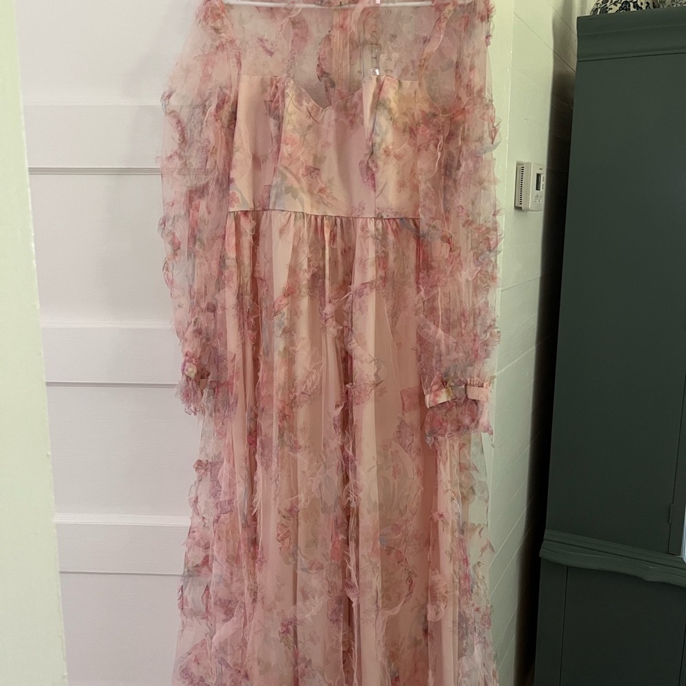 Elegant Pink Floral Gown